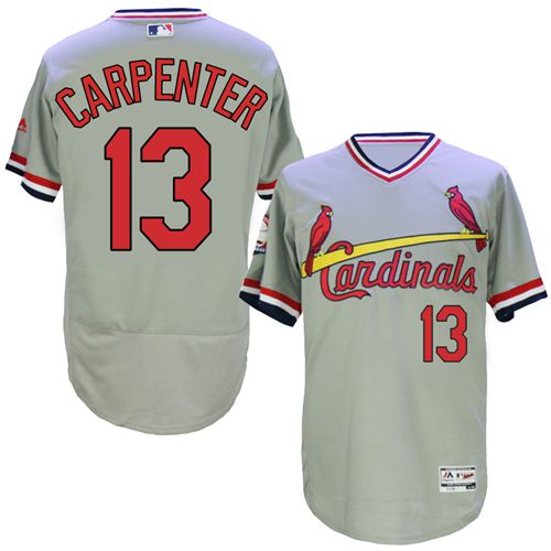Cardinals #13 Matt Carpenter Grey Flexbase Authentic Collection Cooperstown Stitched MLB Jersey - Click Image to Close